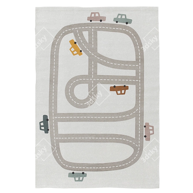 H&M Cotton Print Rug 3D model image 1