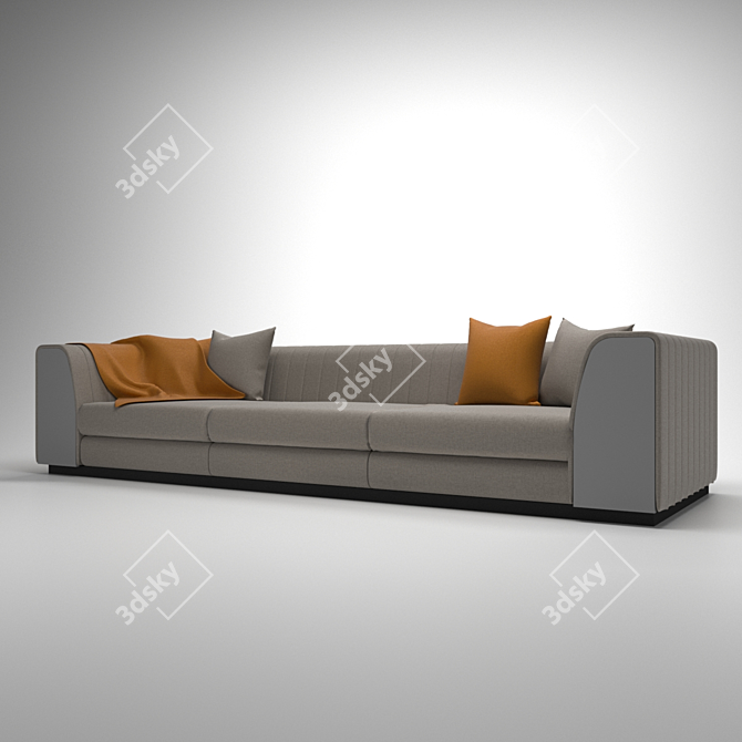 Modern 3-Person Sofa 3D model image 2