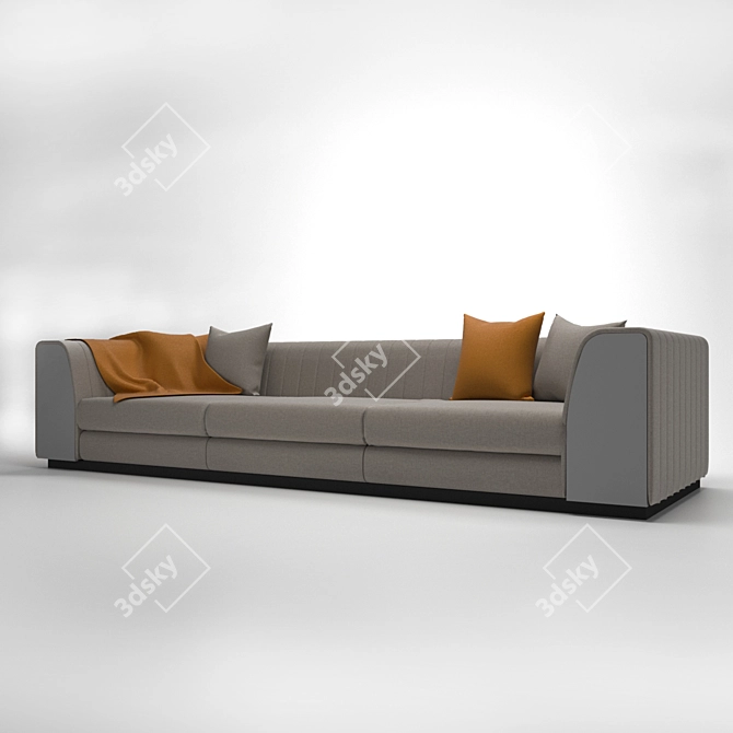 Modern 3-Person Sofa 3D model image 3