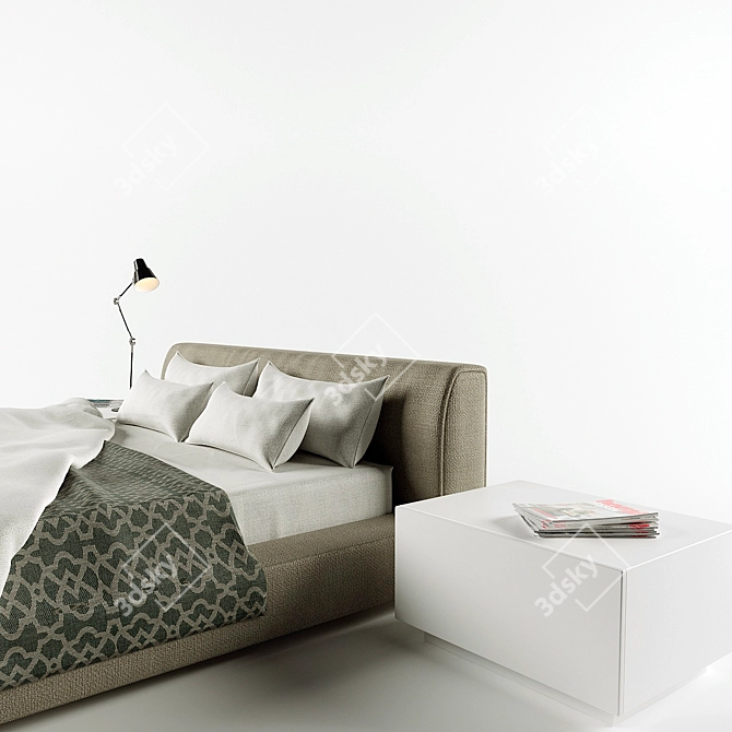 Softland Italian Designer Bed 3D model image 5