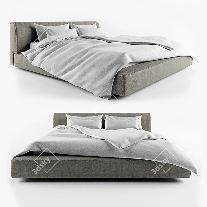 Softland Italian Designer Bed 3D model image 6
