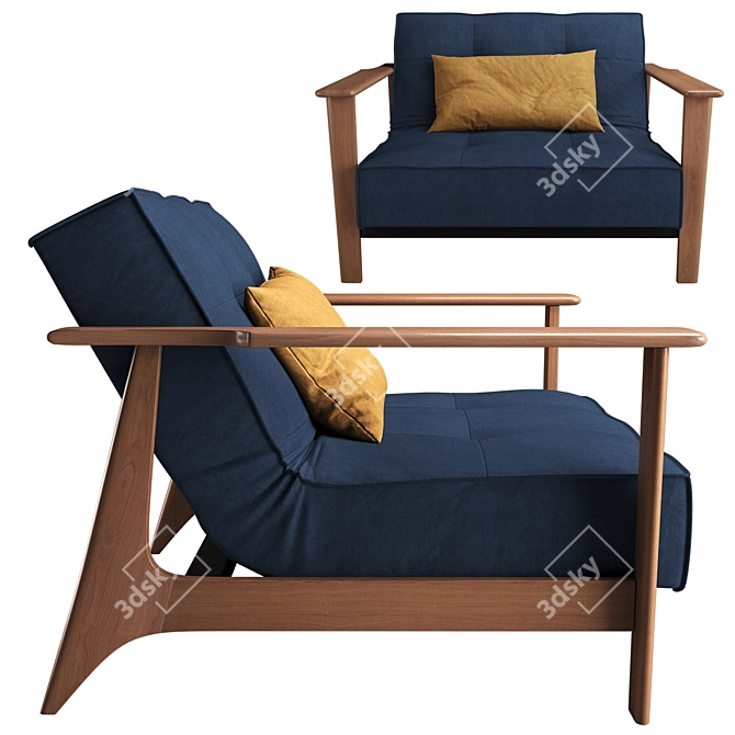 Versatile SPLITBACK FREJ Armchair 3D model image 3