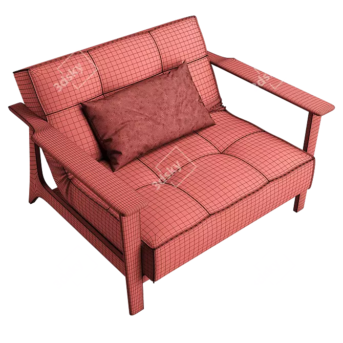 Versatile SPLITBACK FREJ Armchair 3D model image 5