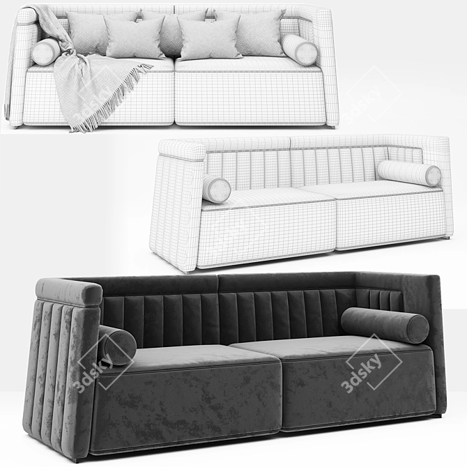 Elegant Modern Sofa 3D model image 5
