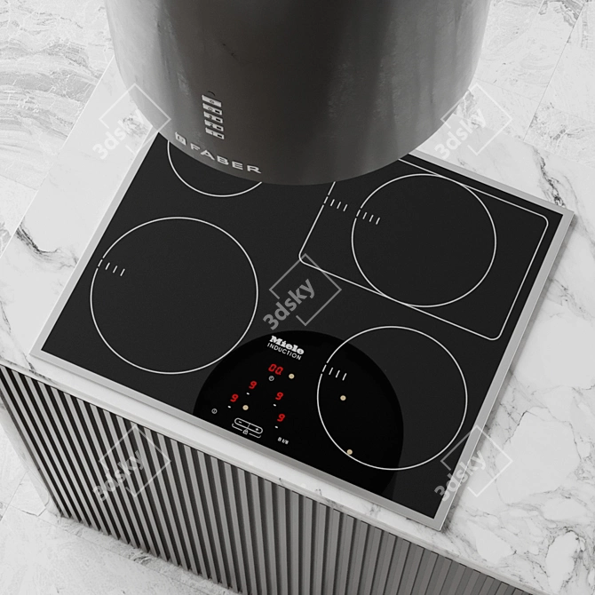 Stylish Kitchen Upgrade: Blanco Mixer & Miele Oven 3D model image 4