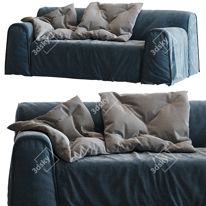 Modern Designer Sofa by Paola Navone 3D model image 2