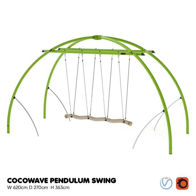 Kompan CocoWave Pendulum Swing 3D model image 1