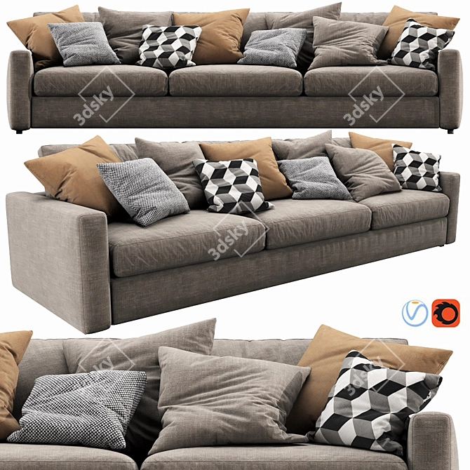 Luxurious Linteloo Fabio Sofa 3D model image 1