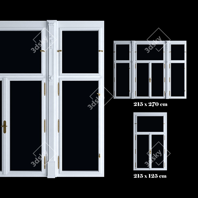 Elegant Neoclassical Window 3D model image 1