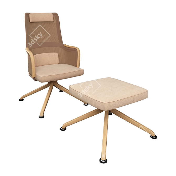 Modern Comfort: Taceo Lounge Chair 3D model image 3