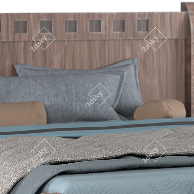 Vintage Modern Bed 3D model image 3