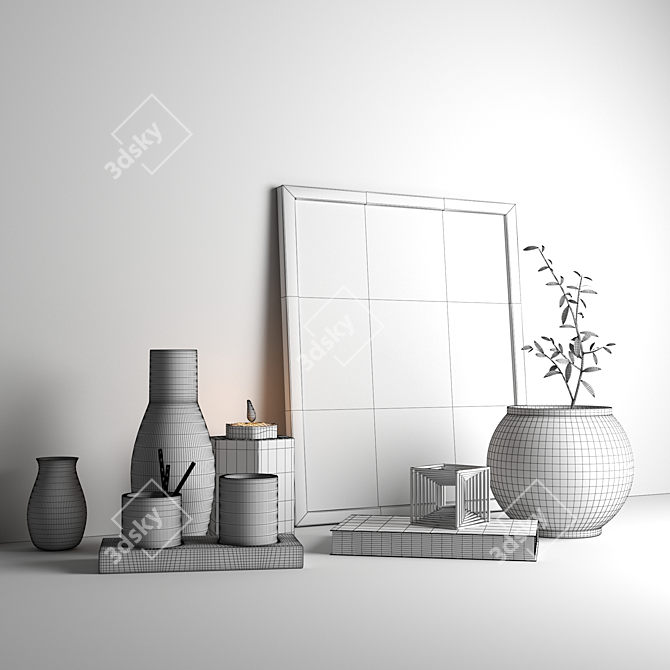 Elegant Table Decor Set 3D model image 2