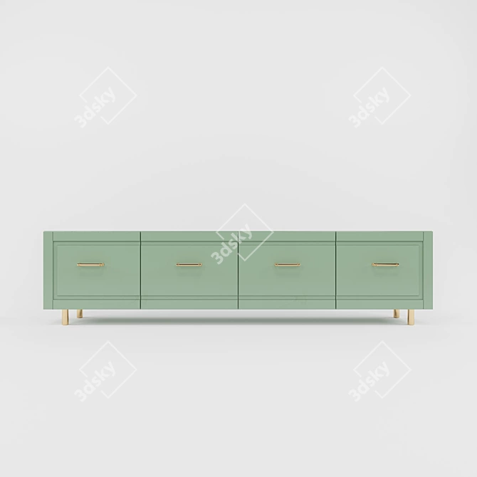 Modern Classic Dresser: Shale Green 3D model image 1