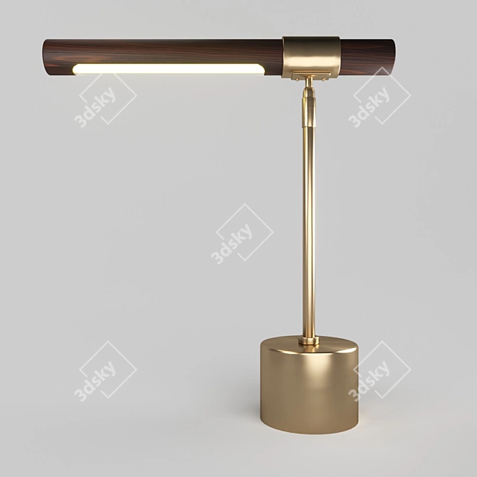 Kemi 42.4047 Table Lamp: Modern Brass and Wood Design 3D model image 1