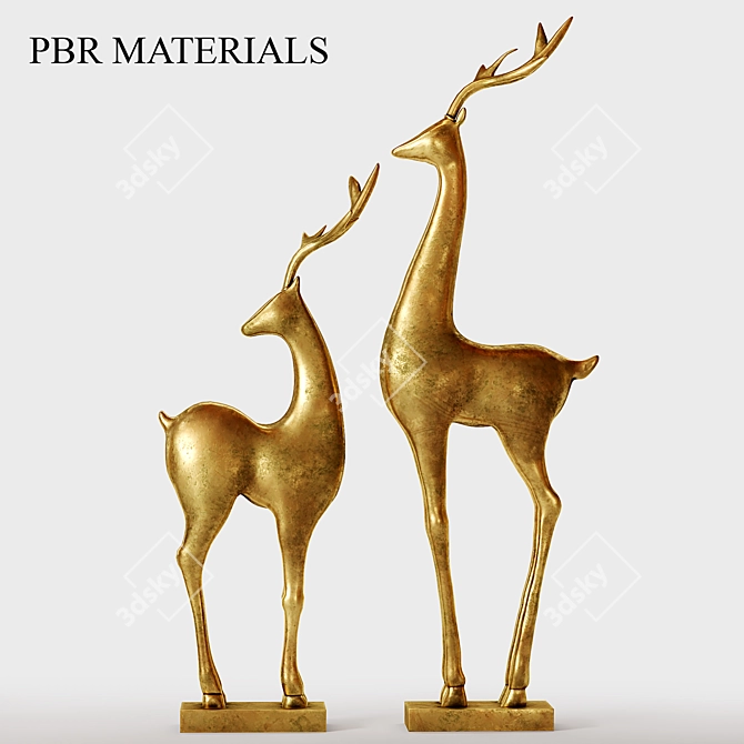 Majestic Deer Statue 3D model image 3