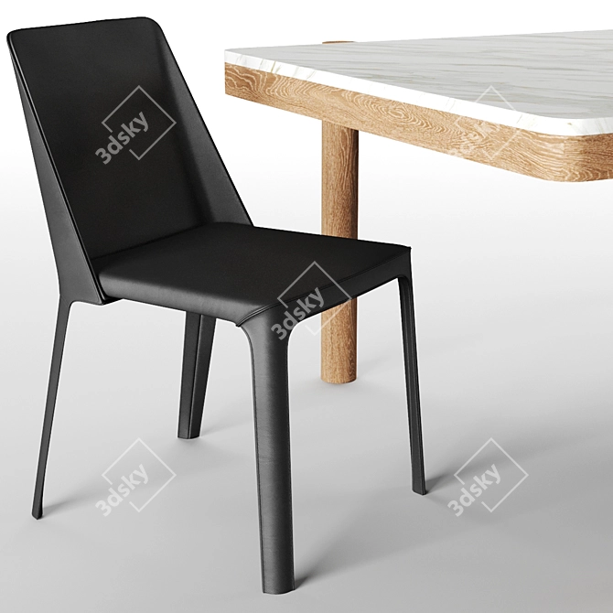 Modern Flexform Gustav Table & Isabelle Chair Set 3D model image 3