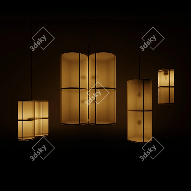 Modern Hashira Pendant Lighting 3D model image 2