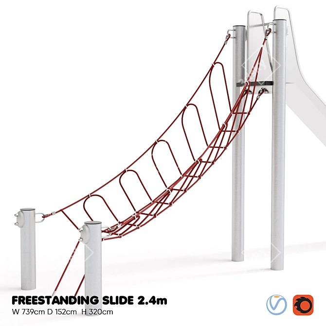 Kompan Freestanding Slide - 2.4m Excitement! 3D model image 2