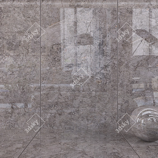 Elegant Moonstone Brown Wall Tiles 3D model image 1