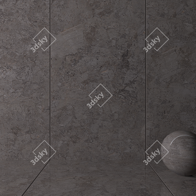 Elegant Moonstone Brown Wall Tiles 3D model image 2