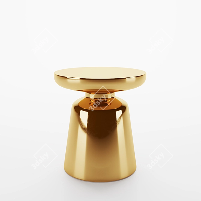 Golden Round Accent Table 3D model image 1