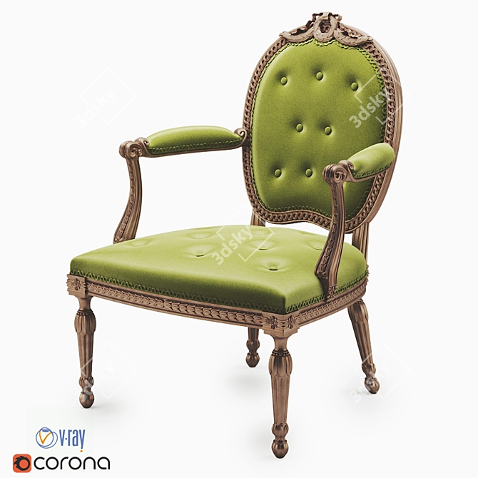 Elegant Promenade Chair 3D model image 1