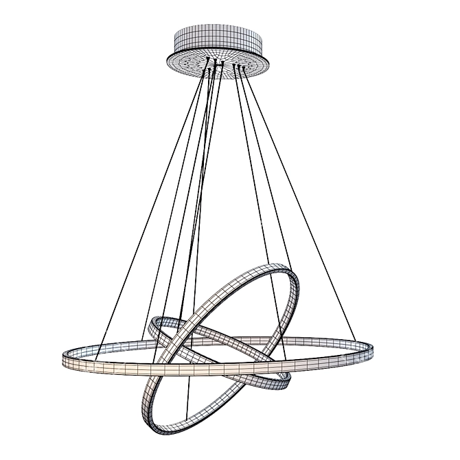 Modern LED Ring Chandelier 3D model image 3
