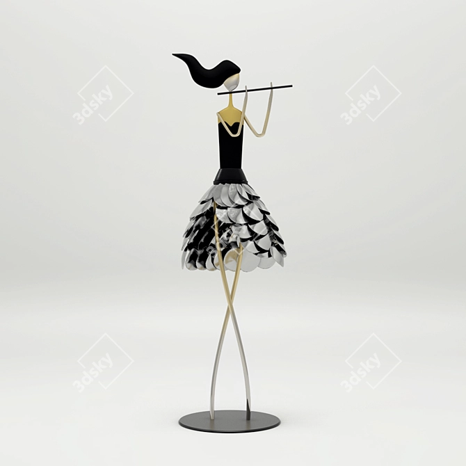 Elegant Metal Home Figurine 3D model image 1