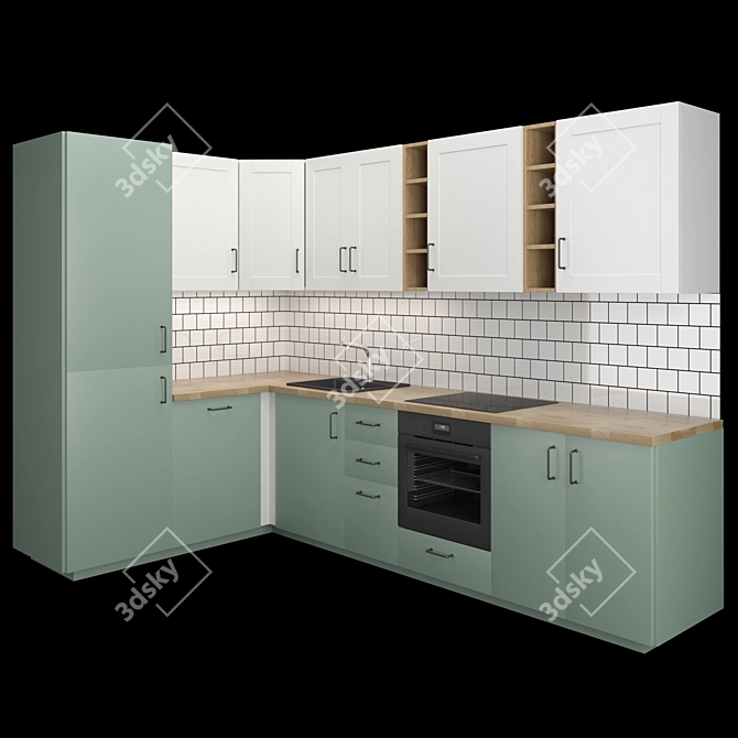 Stylish Ikea Kitchen Set 3D model image 3
