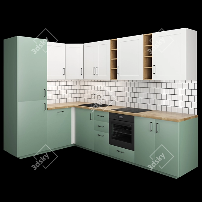 Stylish Ikea Kitchen Set 3D model image 5