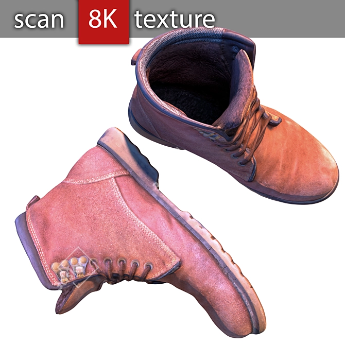 Winter Worn Boots - Hi-Res Textured, Lightweight Model 3D model image 1