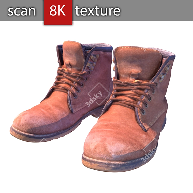 Winter Worn Boots - Hi-Res Textured, Lightweight Model 3D model image 5