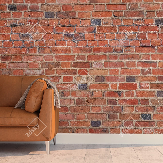 Seamless High-Detail Brick 3D model image 2