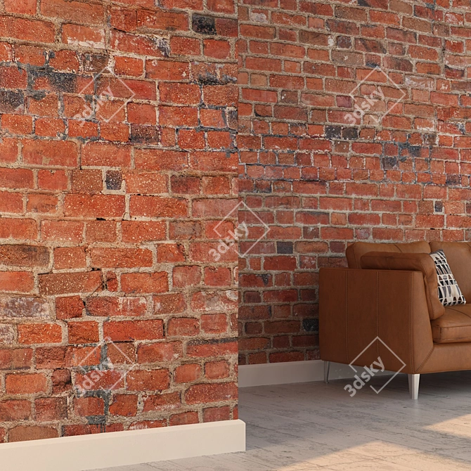 Seamless High-Detail Brick 3D model image 3