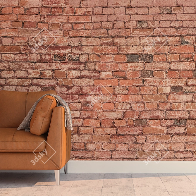 Seamless High Detail Brick 3D model image 2