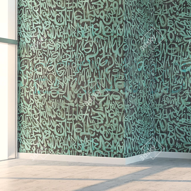 High Detail Graffiti Texture Pack 3D model image 5