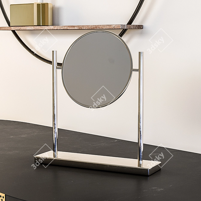 Elegant Metal Enclosing Console 3D model image 2