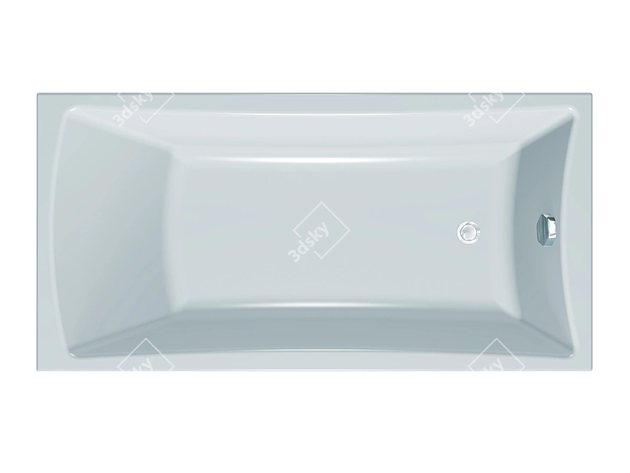 Sleek Accordo Acrylic Bathtub 3D model image 1