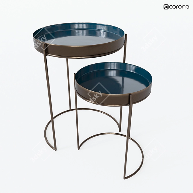 Picabea: Versatile Enamel Coffee Tables 3D model image 1