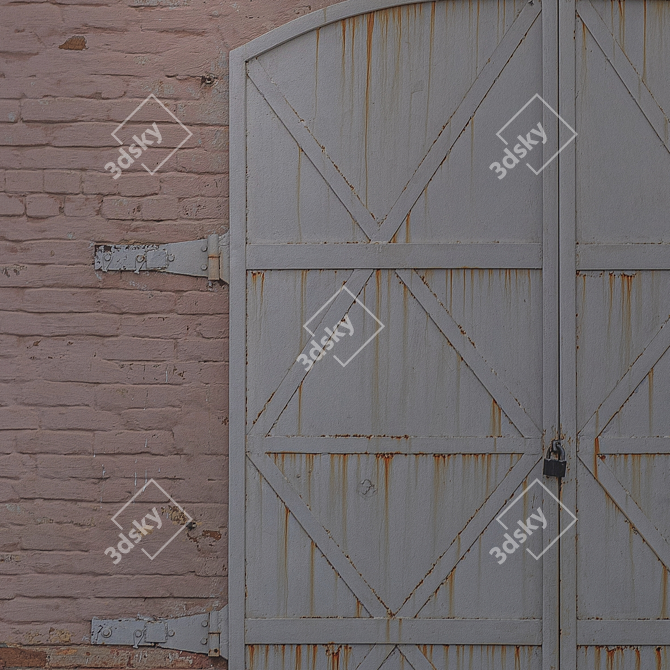 Title: Seamless Brick Wall with Gate 3D model image 4