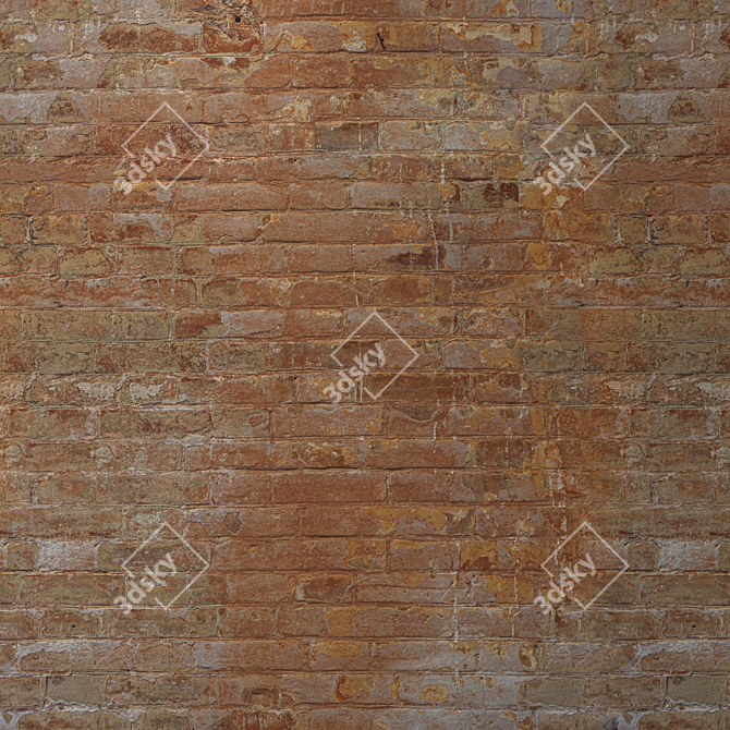 Vintage Brick Wall Texture - High Resolution 3D model image 3