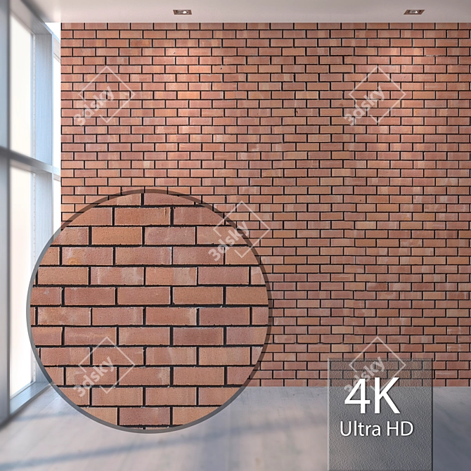 Title: High-Resolution Brick Texture 3D model image 1