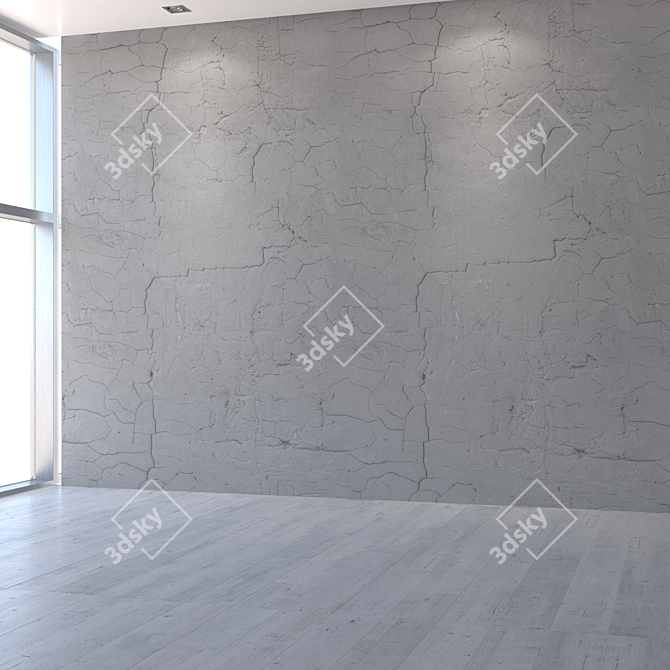 Cracked Plaster Texture Set 3D model image 5