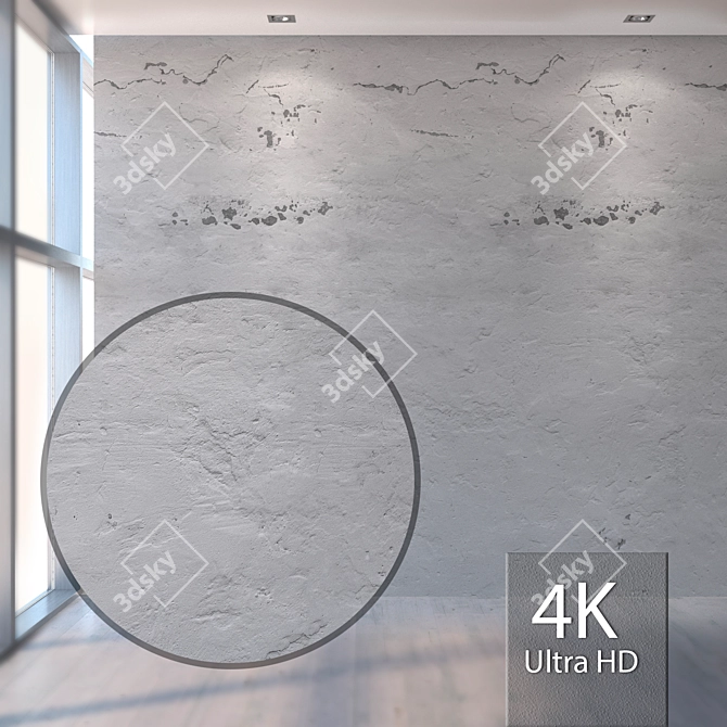 High-Res Plaster Texture for Close-Ups 3D model image 1