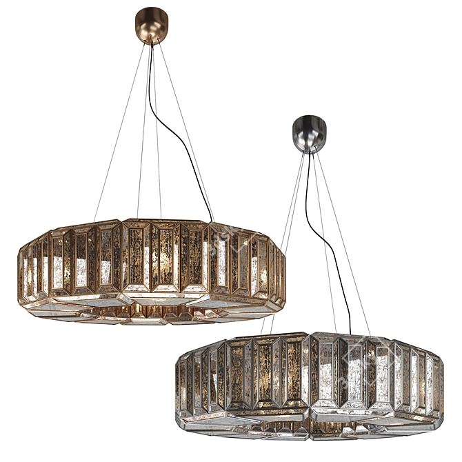 Industrial-inspired Chandelier with Vintage Charm 3D model image 1