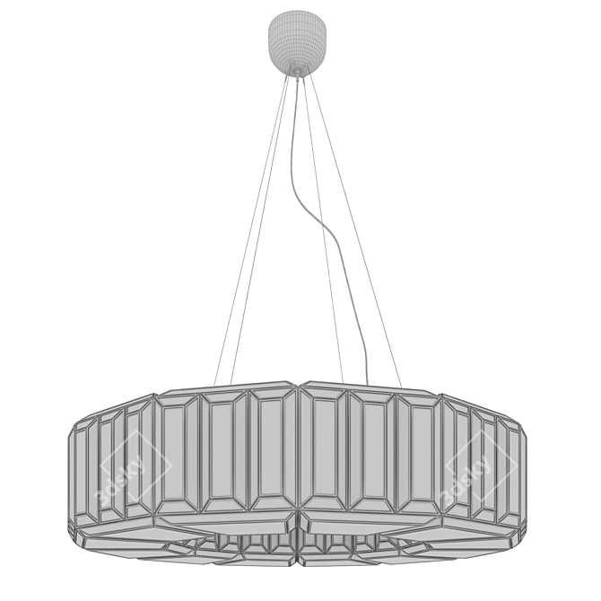 Industrial-inspired Chandelier with Vintage Charm 3D model image 4