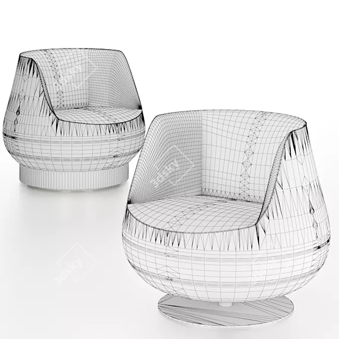 Sleek Magnum Armchair: Luxurious Comfort 3D model image 2