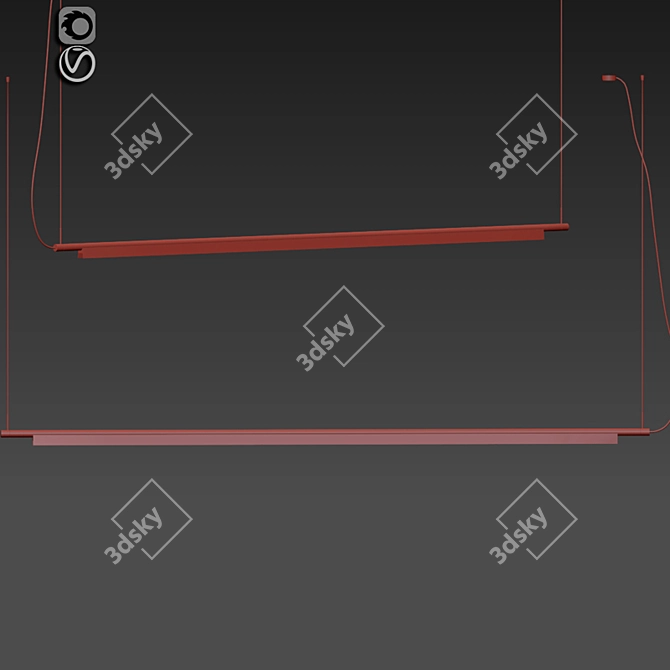 Compendium LED Linear Suspension: Modern and Elegant Lighting Fixture 3D model image 2