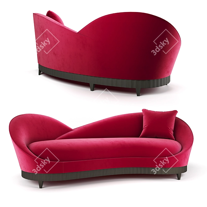 Elegant Courbe Sofa by Christopher Guy 3D model image 2