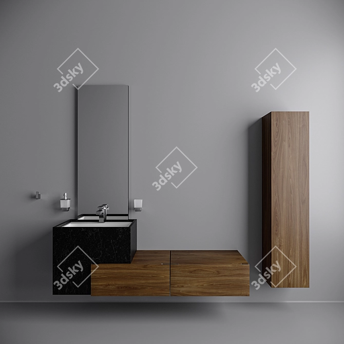 Tetris Modular Bathroom Furniture 3D model image 1